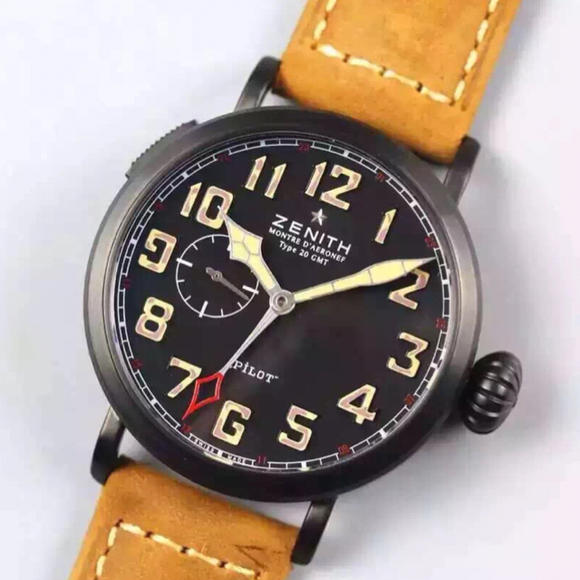 XF真力时 飞行员 新品上线 牛皮表带 进口全自动机械机心 男士手表