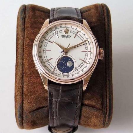 RXW厂劳力士切利尼50535月相男士机械手表多功能真月相腕表